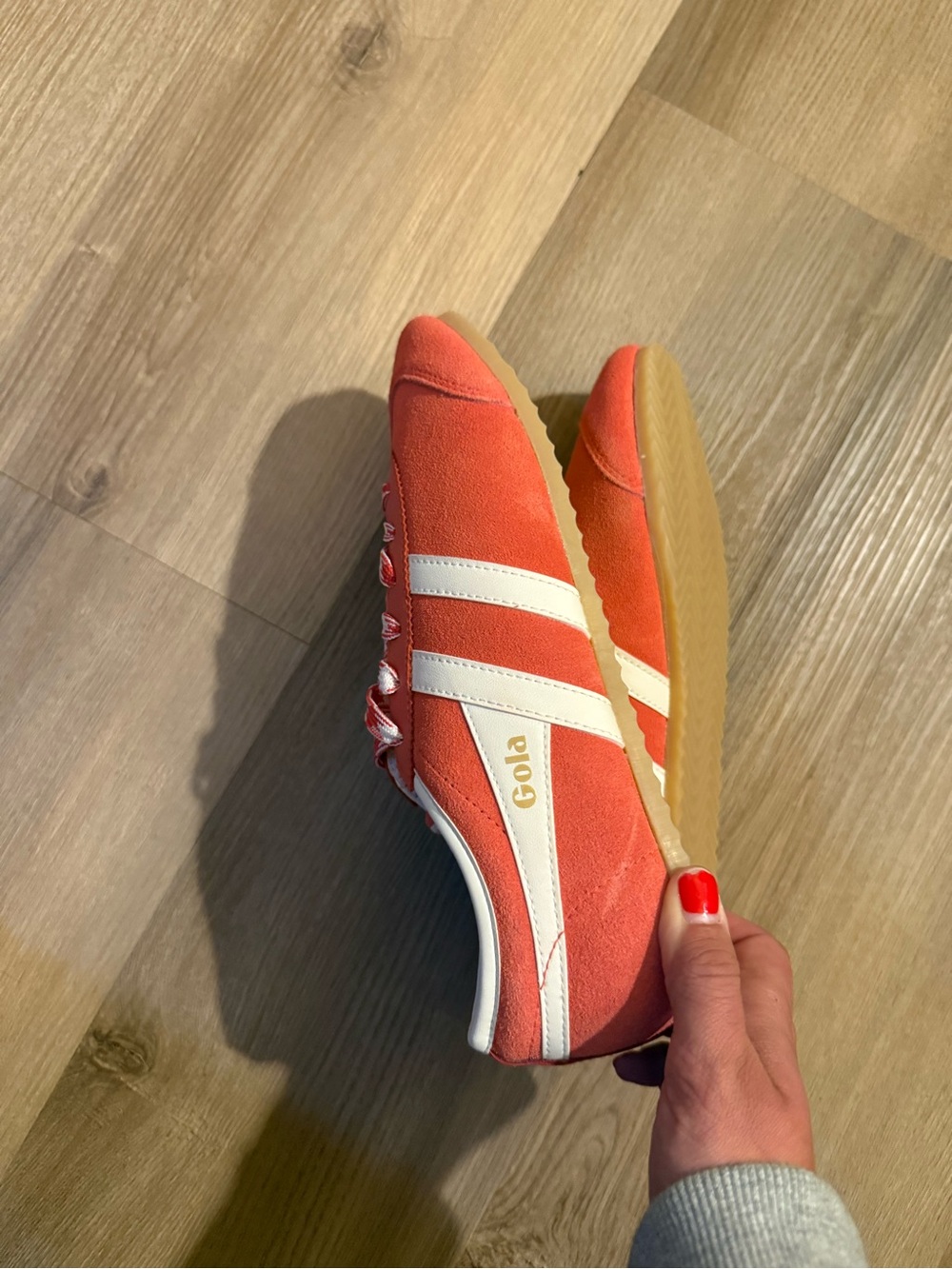 Gola Women's Coral Suede Sneakers with White Stripes - Picture 8 of 13